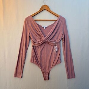 And Now This (New Without Tags) Ribbed Twist-Front‎ Bodysuit Size Large